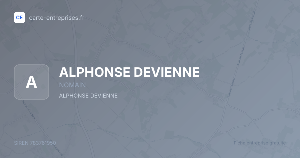 ALPHONSE DEVIENNE — 783761950 — fiche entreprise