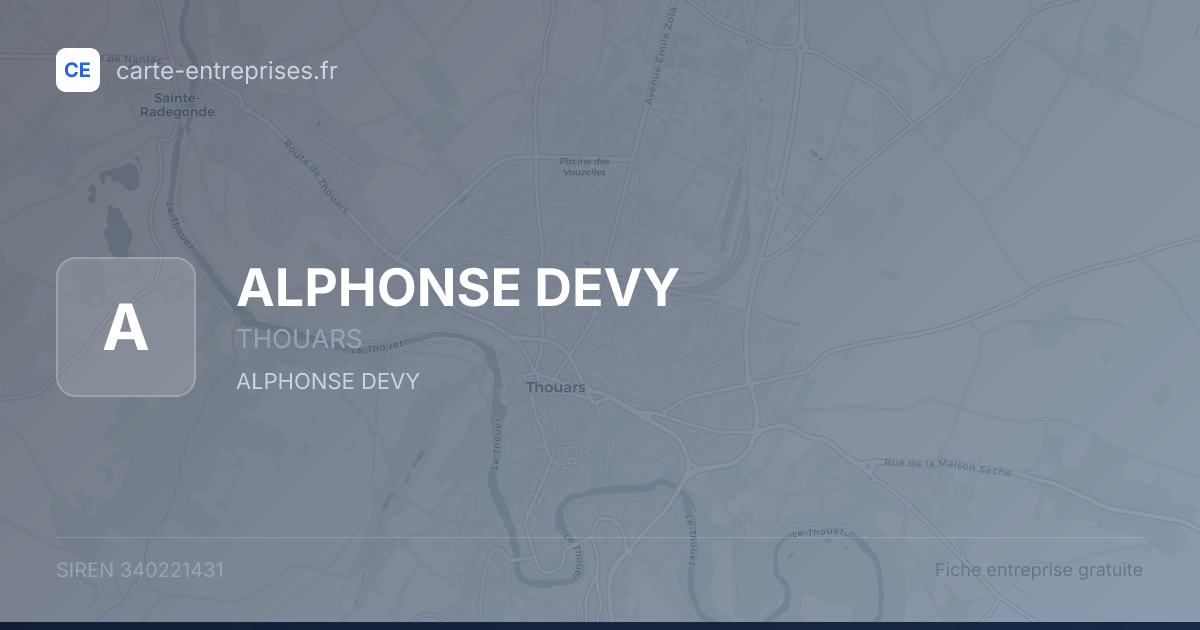 ALPHONSE DEVY — 340221431 — fiche entreprise