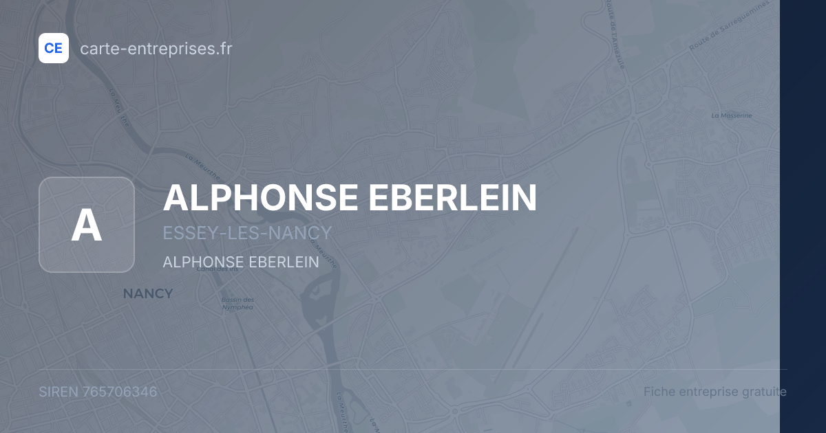 ALPHONSE EBERLEIN — 765706346 — fiche entreprise