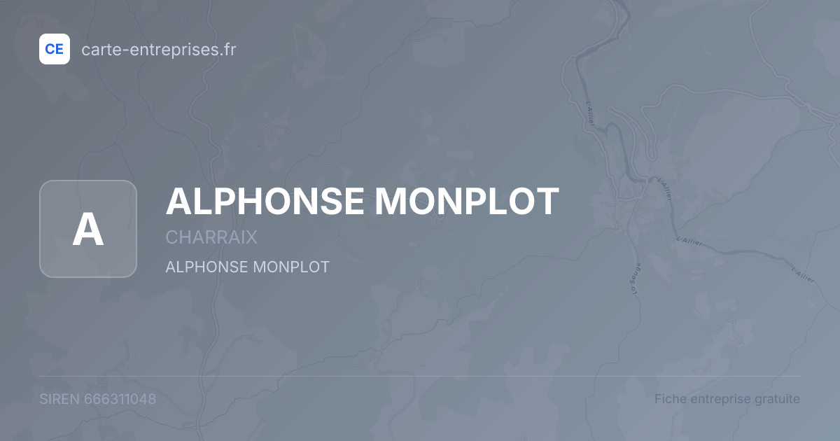 ALPHONSE MONPLOT — 666311048 — fiche entreprise