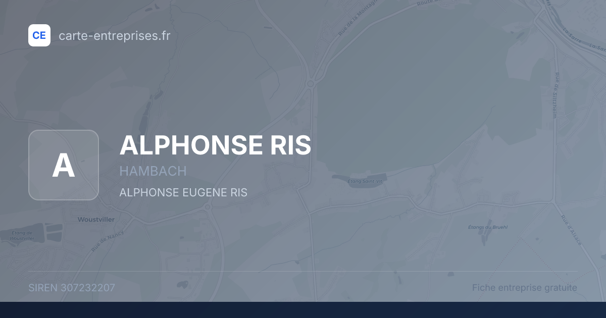 ALPHONSE RIS — 307232207 — fiche entreprise