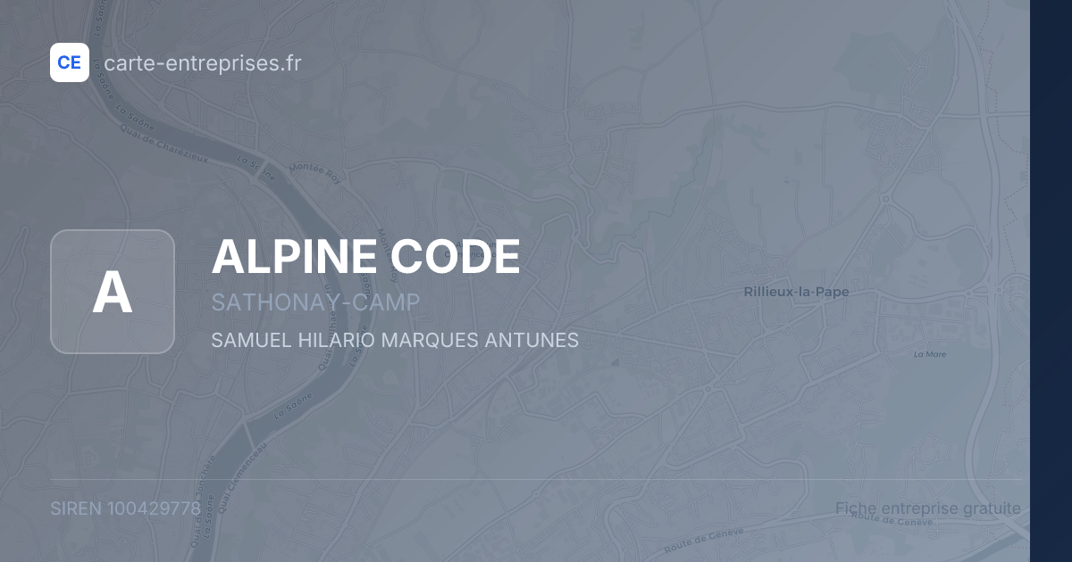 ALPINE CODE — 100429778 — fiche entreprise