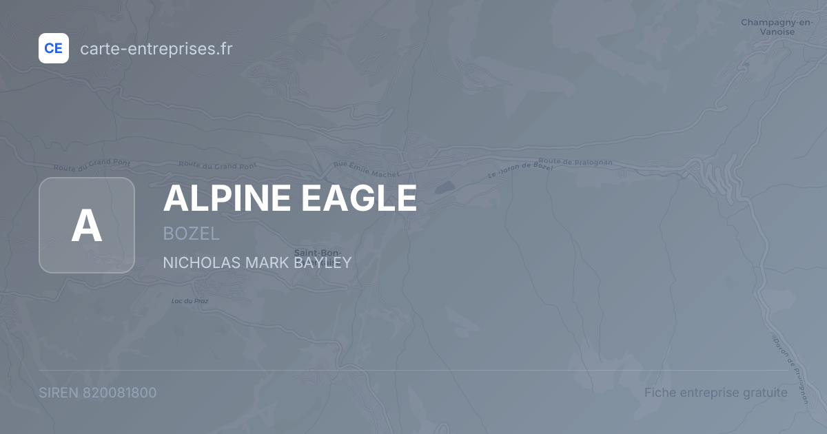 ALPINE EAGLE — 820081800 — fiche entreprise