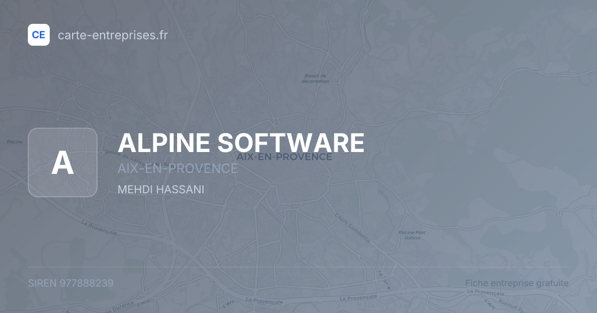 ALPINE SOFTWARE — 977888239 — fiche entreprise