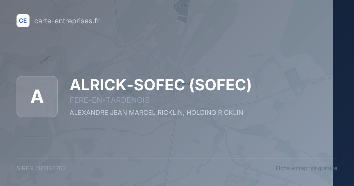 ALRICK-SOFEC (SOFEC) — 780182762 — fiche entreprise