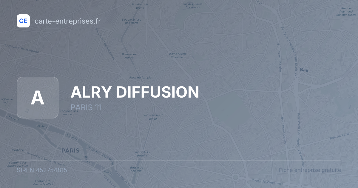 ALRY DIFFUSION — 452754815 — fiche entreprise
