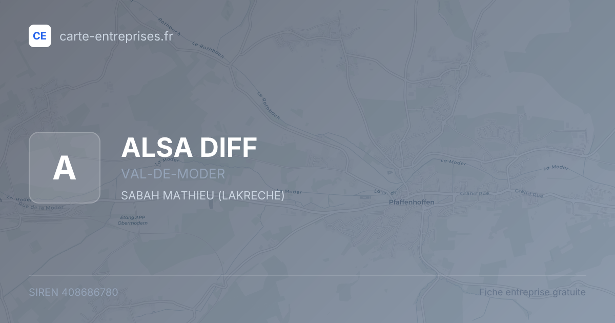 ALSA DIFF — 408686780 — fiche entreprise
