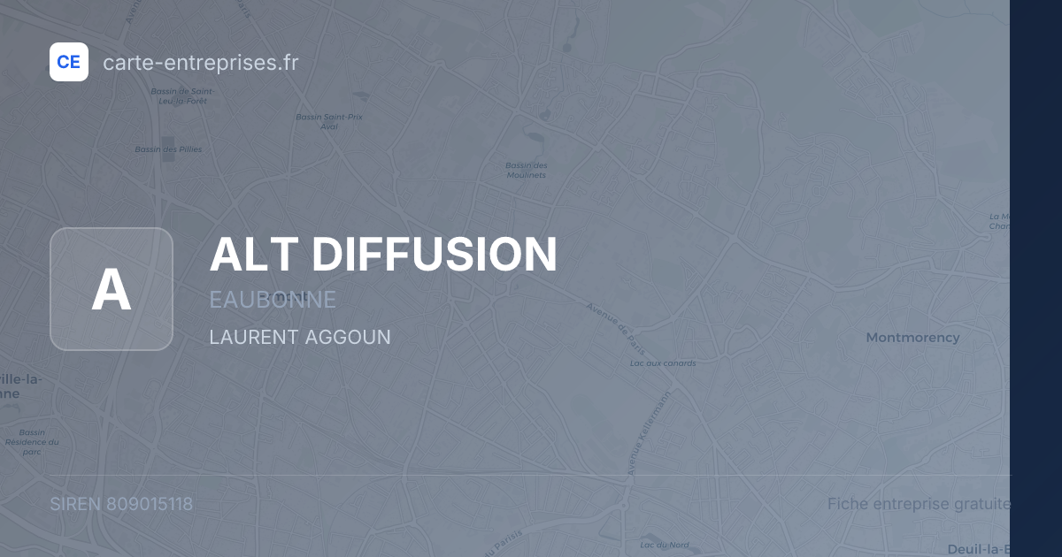 ALT DIFFUSION — 809015118 — fiche entreprise