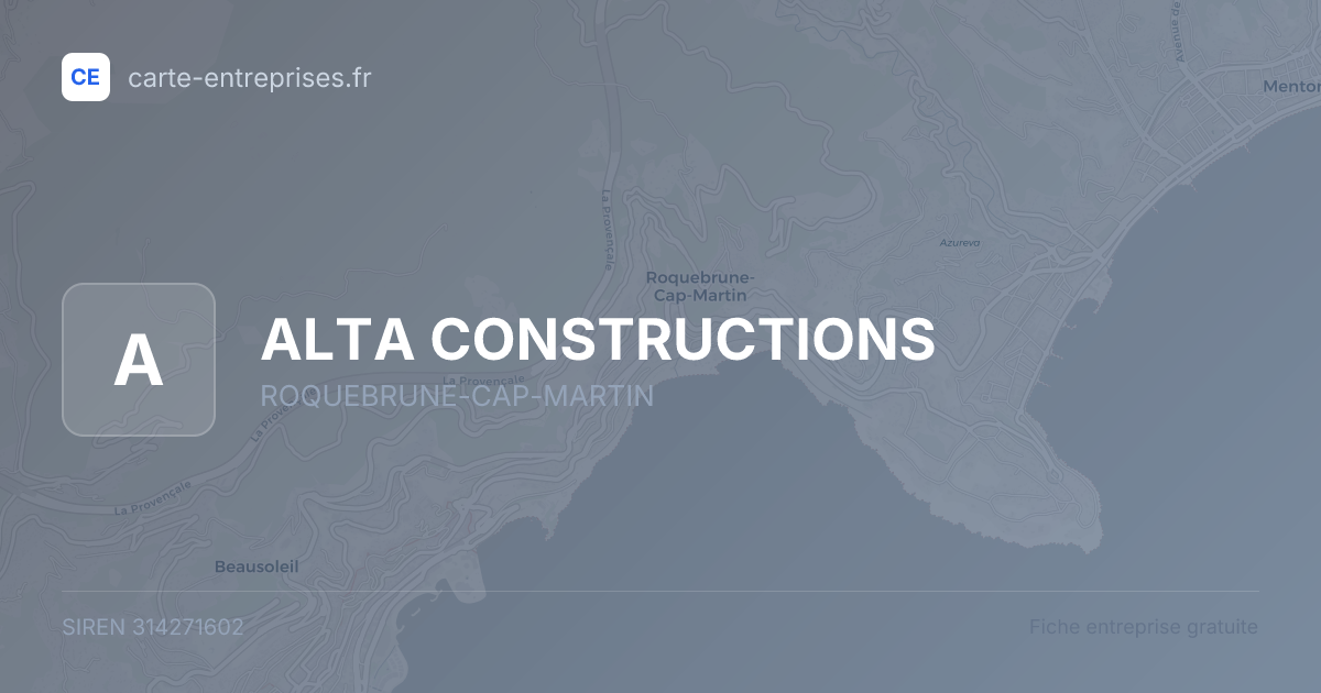 ALTA CONSTRUCTIONS — 314271602 — fiche entreprise
