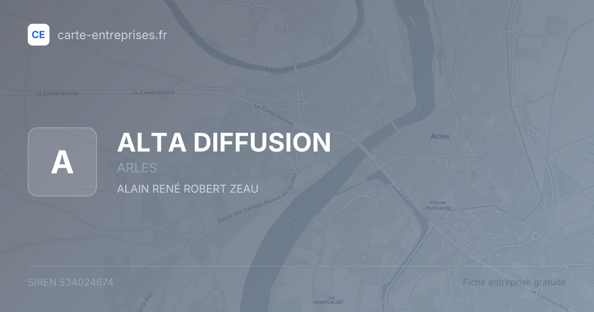 ALTA DIFFUSION — 534024674 — fiche entreprise