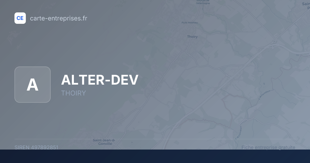 ALTER-DEV — 497892851 — fiche entreprise