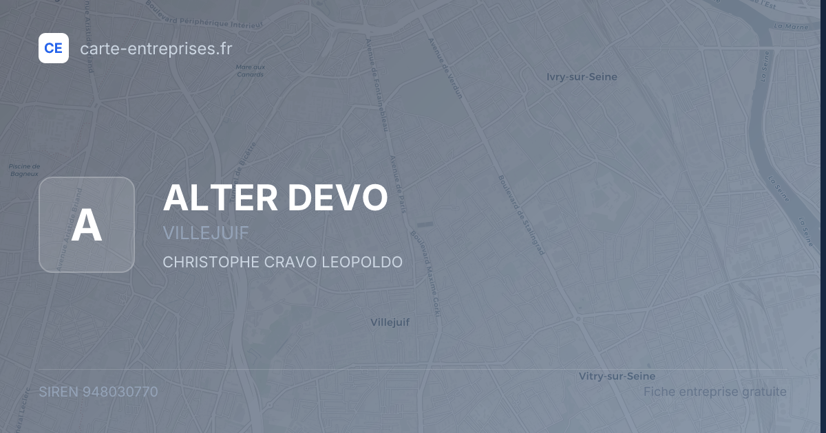 ALTER DEVO — 948030770 — fiche entreprise