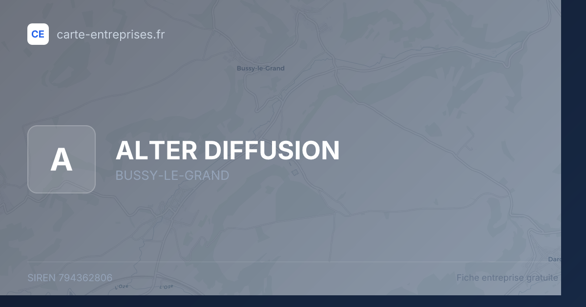 ALTER DIFFUSION — 794362806 — fiche entreprise
