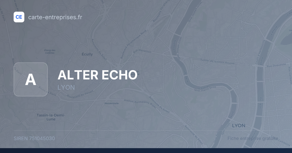 ALTER ECHO — 751045030 — fiche entreprise