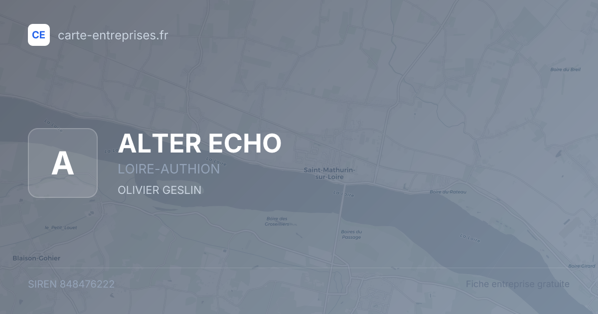 ALTER ECHO — 848476222 — fiche entreprise