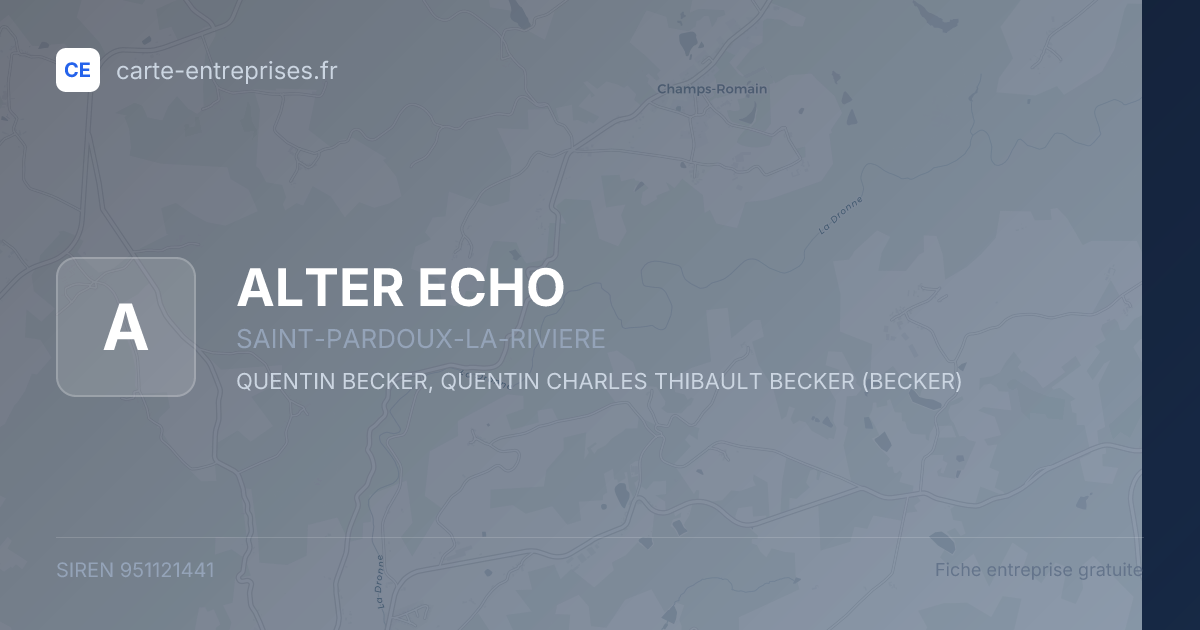 ALTER ECHO — 951121441 — fiche entreprise