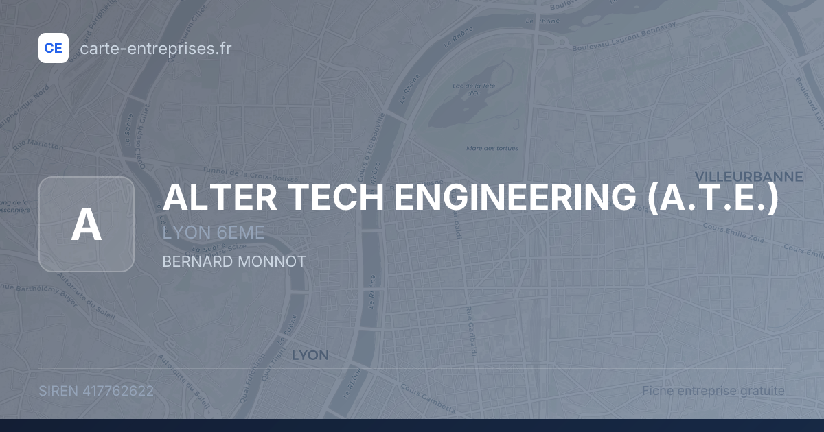 ALTER TECH ENGINEERING (A.T.E.) — 417762622 — fiche entreprise