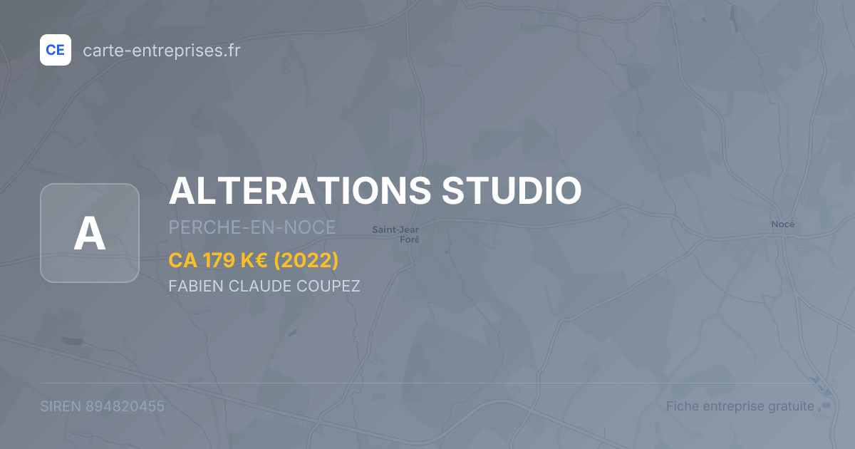 ALTERATIONS STUDIO — 894820455 — fiche entreprise