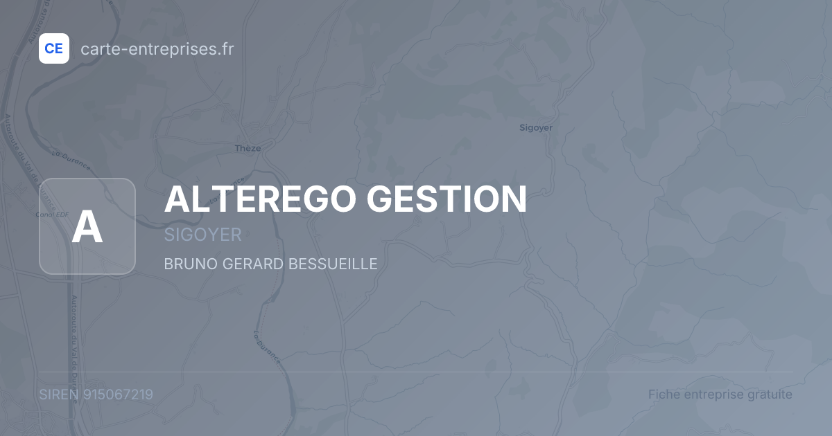 ALTEREGO GESTION — 915067219 — fiche entreprise