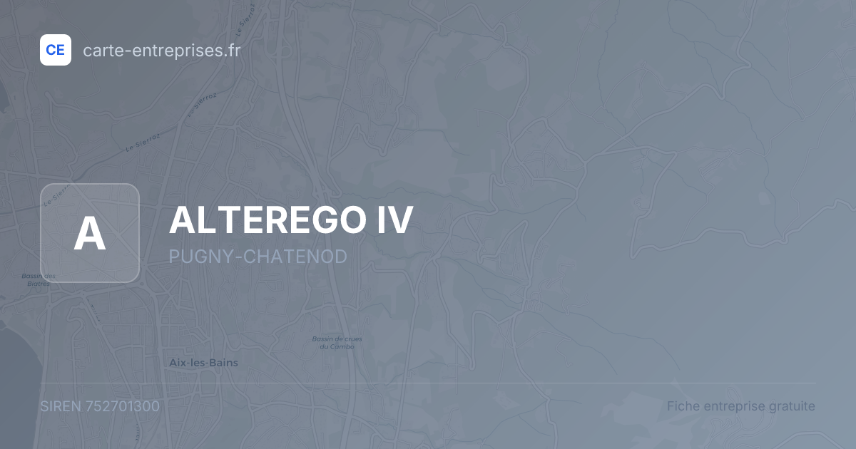 ALTEREGO IV — 752701300 — fiche entreprise