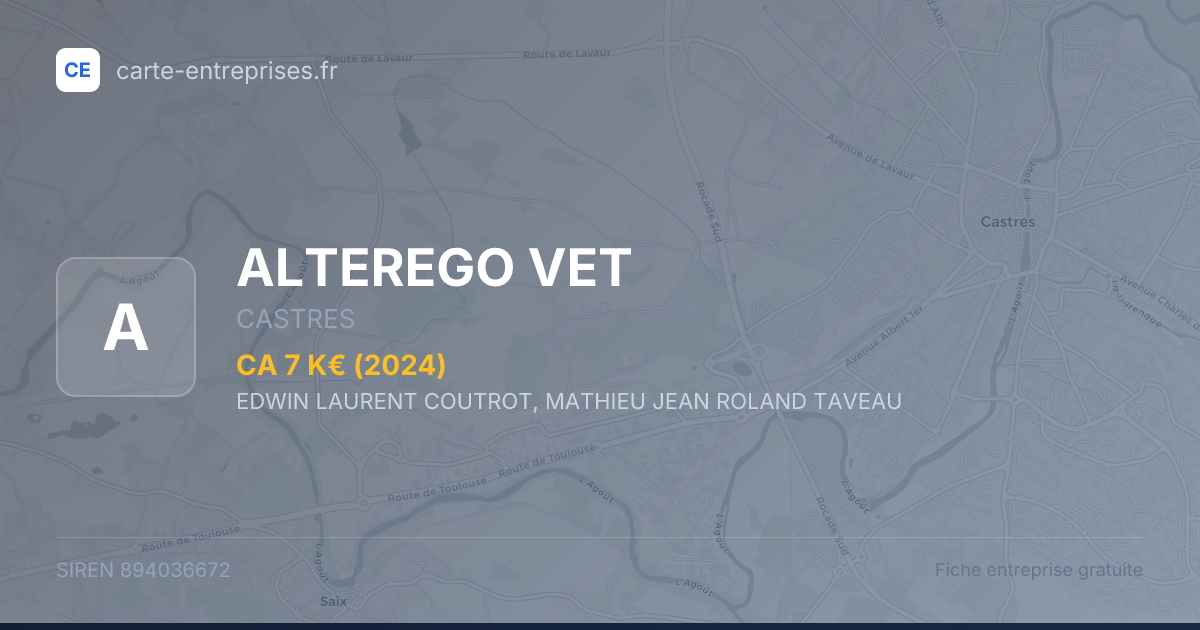ALTEREGO VET — 894036672 — fiche entreprise