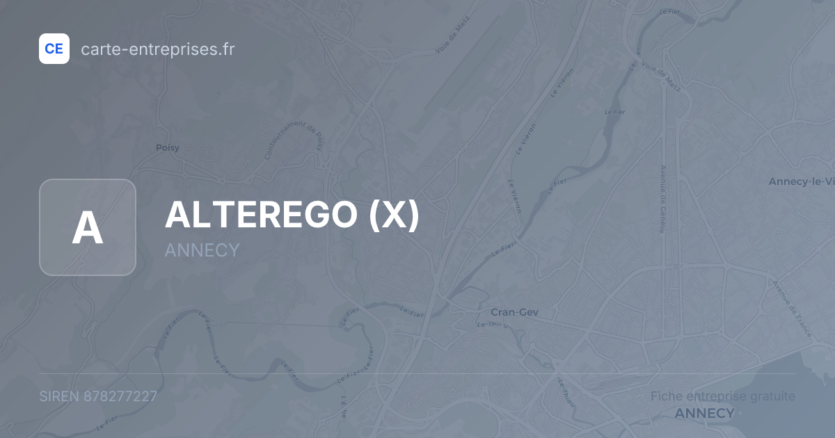 ALTEREGO (X) — 878277227 — fiche entreprise