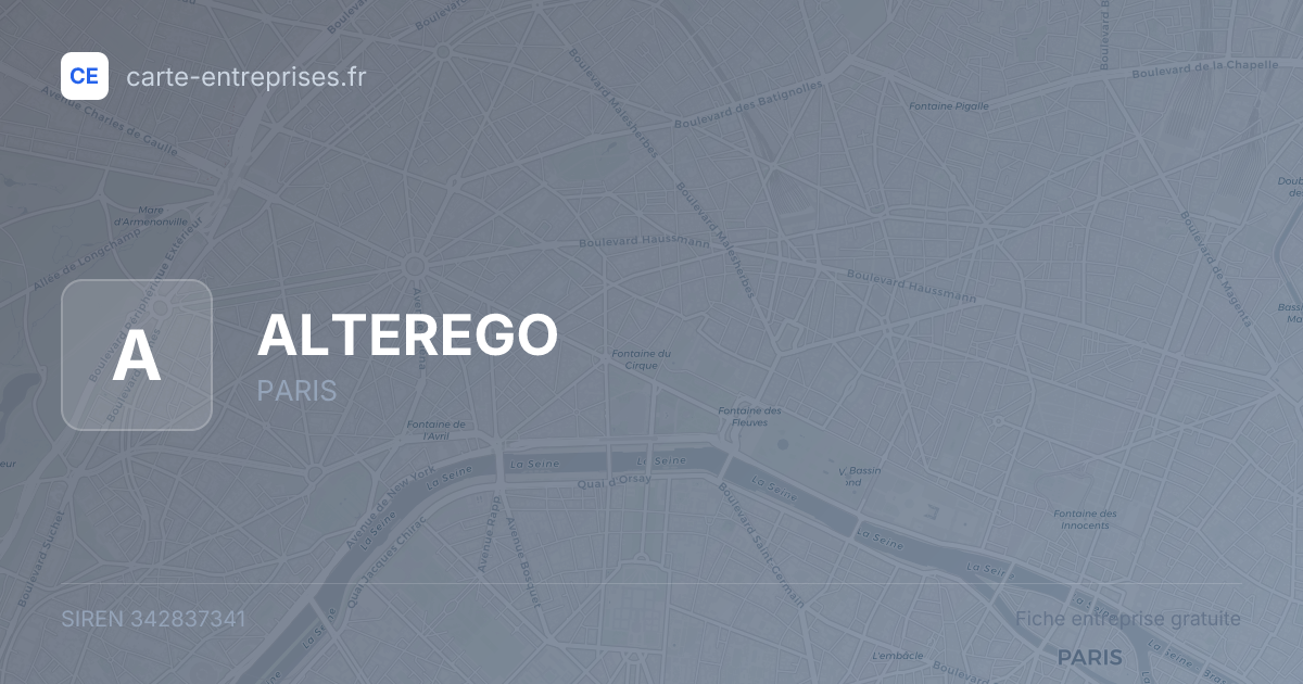 ALTEREGO — 342837341 — fiche entreprise