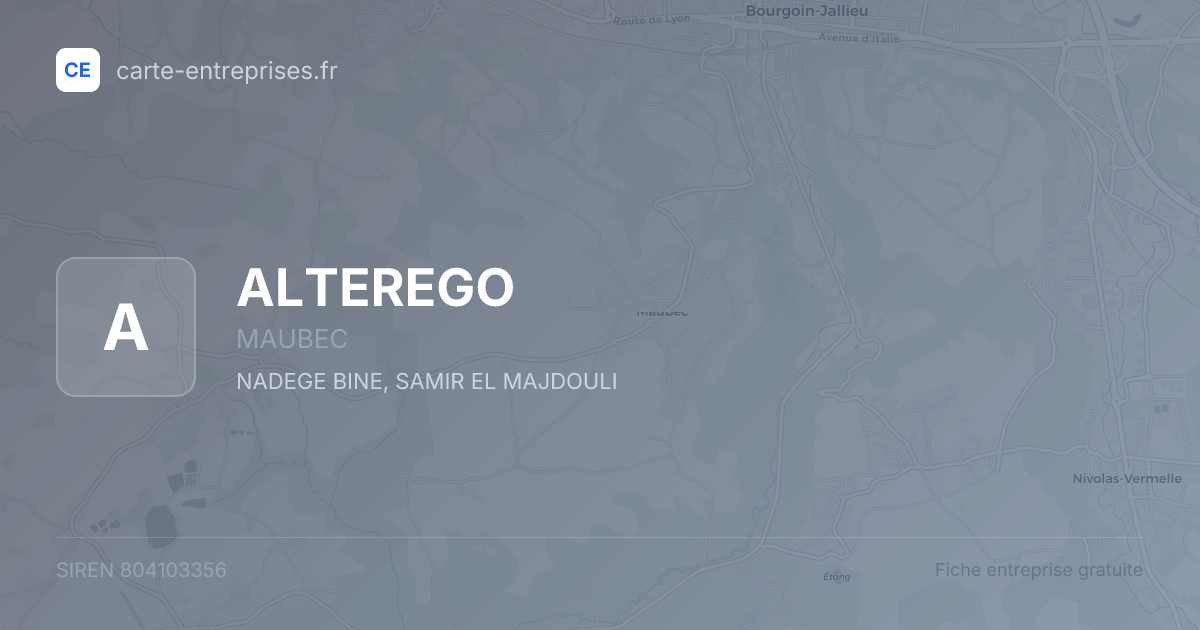 ALTEREGO — 804103356 — fiche entreprise