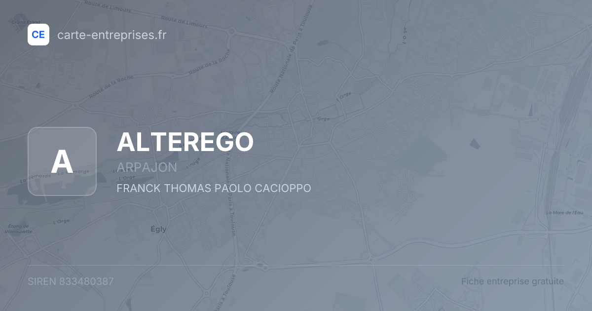 ALTEREGO — 833480387 — fiche entreprise