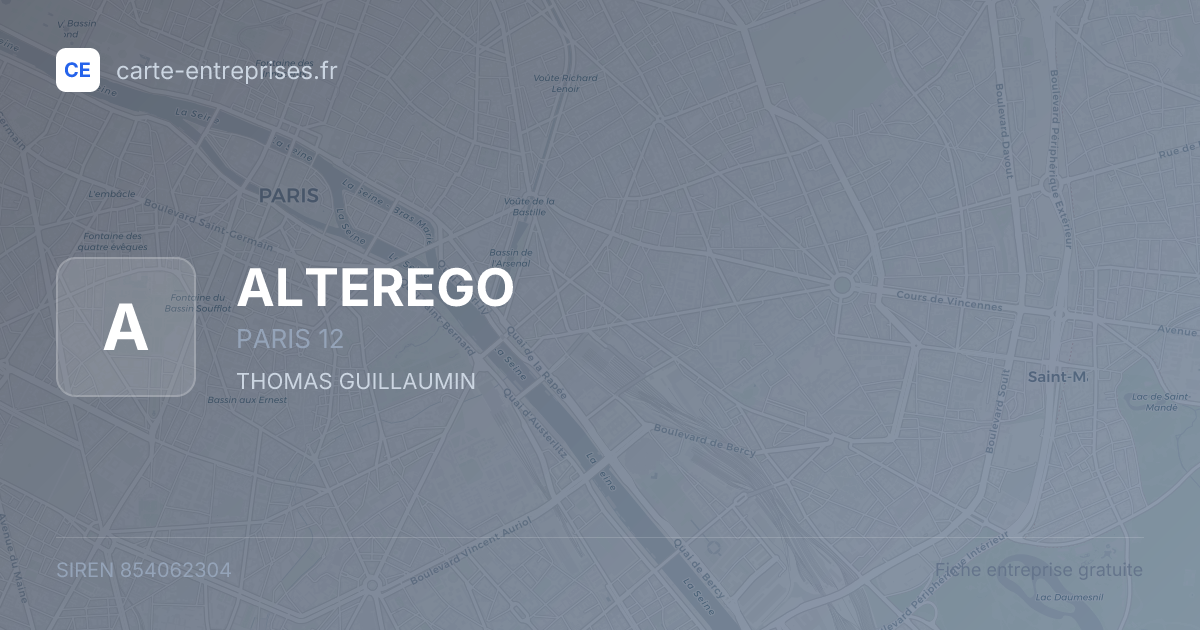 ALTEREGO — 854062304 — fiche entreprise