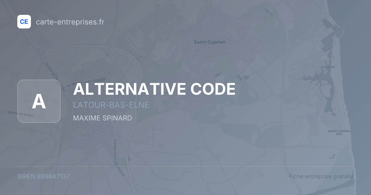 ALTERNATIVE CODE — 889647137 — fiche entreprise