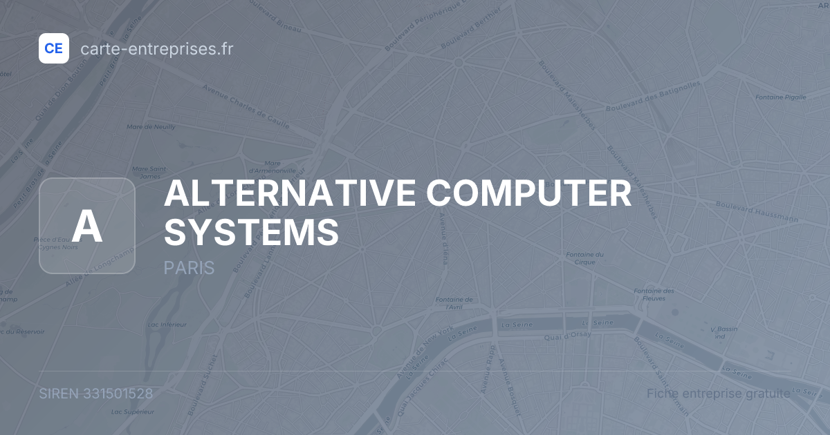 ALTERNATIVE COMPUTER SYSTEMS — 331501528 — fiche entreprise