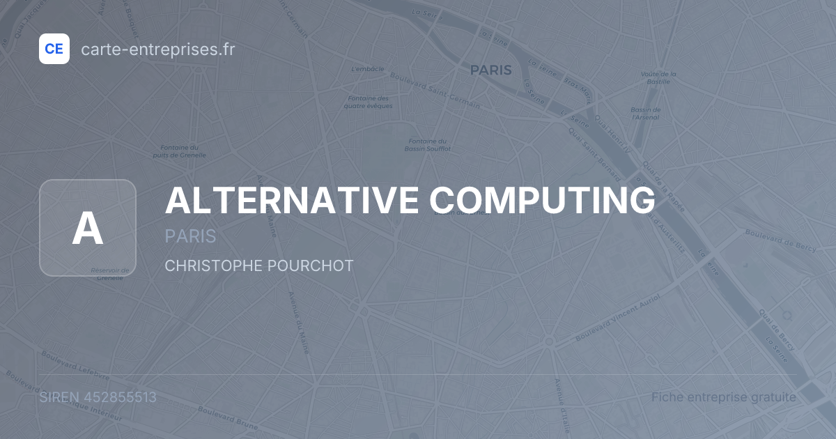 ALTERNATIVE COMPUTING — 452855513 — fiche entreprise