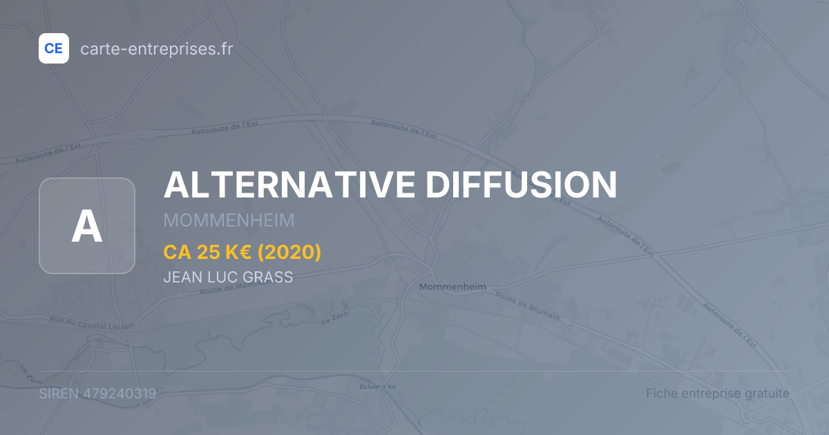 ALTERNATIVE DIFFUSION — 479240319 — fiche entreprise
