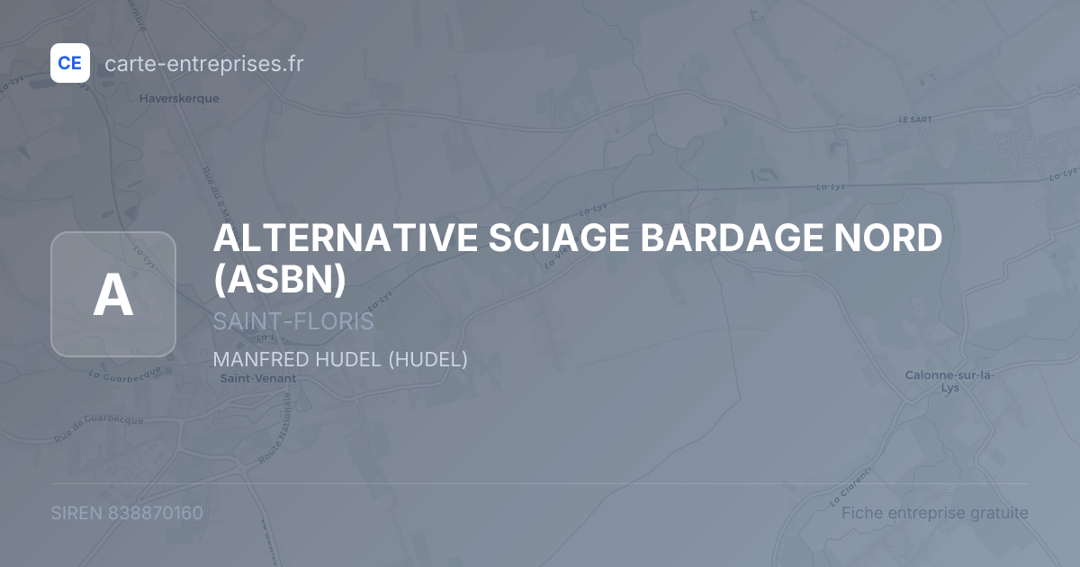 ALTERNATIVE SCIAGE BARDAGE NORD (ASBN) — 838870160 — fiche entreprise