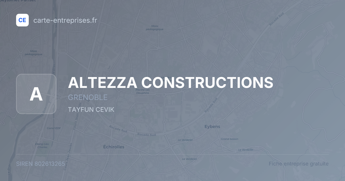 ALTEZZA CONSTRUCTIONS — 802613265 — fiche entreprise