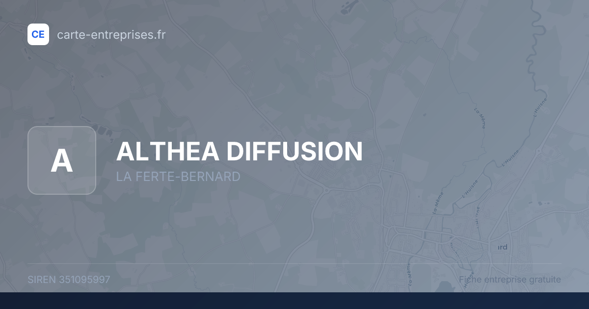 ALTHEA DIFFUSION — 351095997 — fiche entreprise