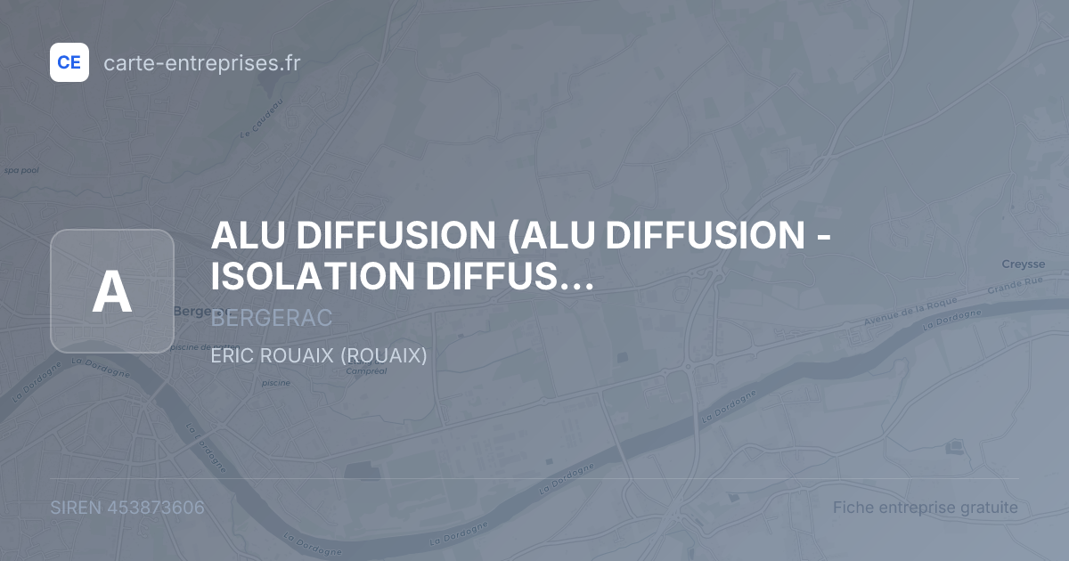 ALU DIFFUSION (ALU DIFFUSION - ISOLATION DIFFUSION) — 453873606 — fiche entreprise