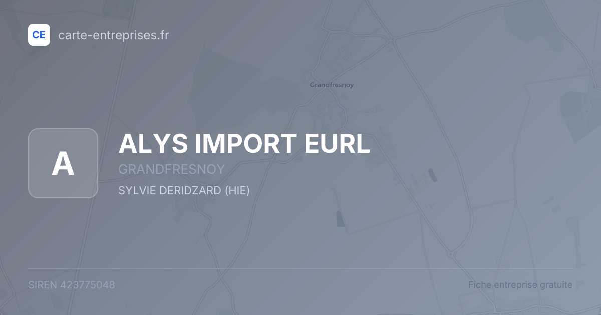 ALYS IMPORT EURL — 423775048 — fiche entreprise