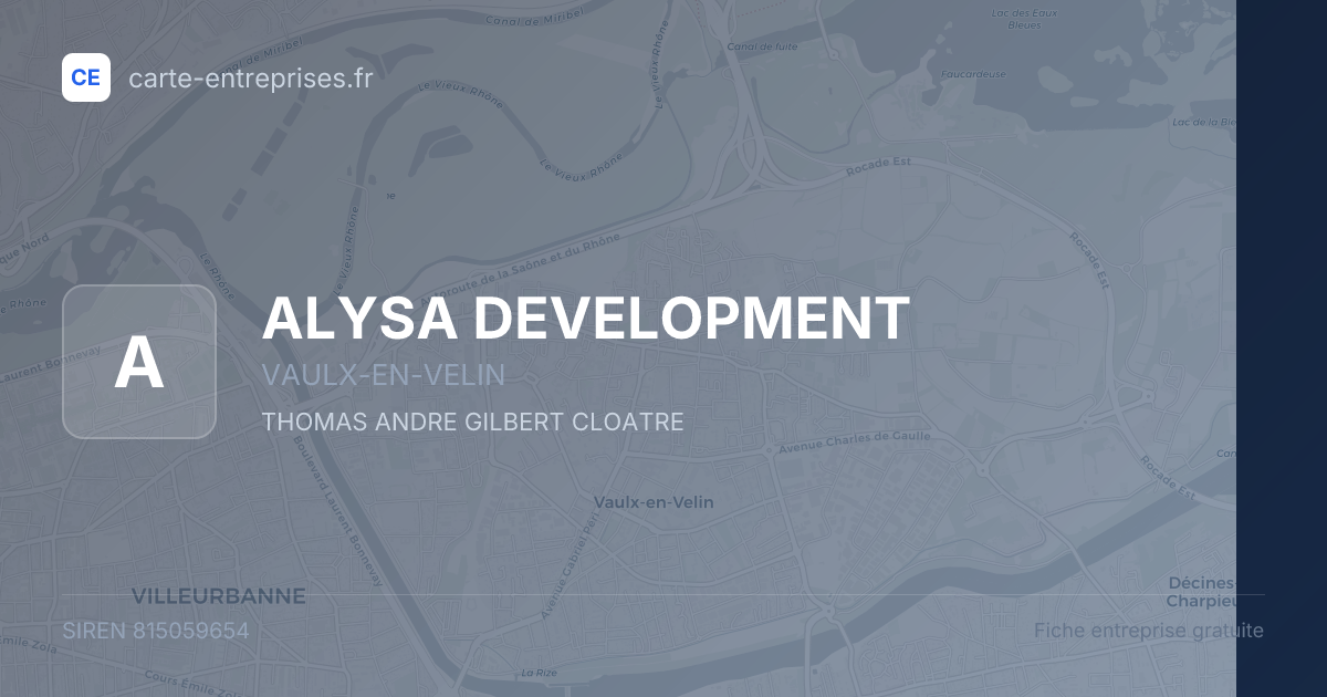 ALYSA DEVELOPMENT — 815059654 — fiche entreprise