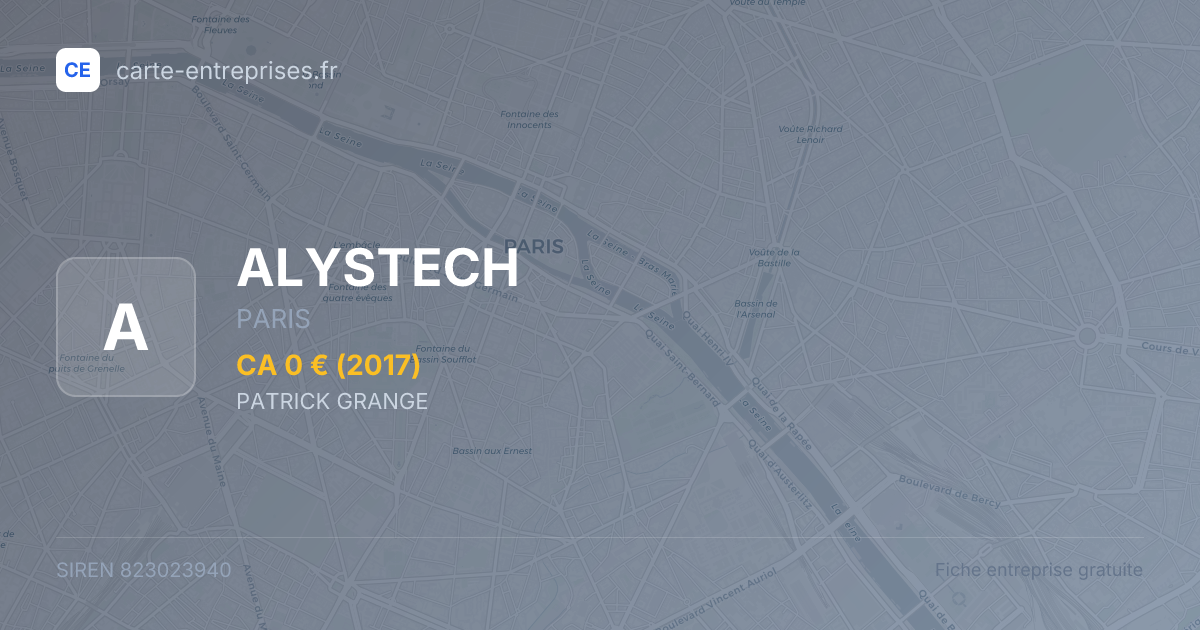 ALYSTECH — 823023940 — fiche entreprise