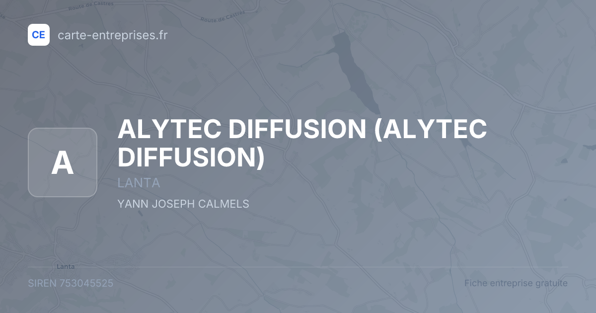 ALYTEC DIFFUSION — 753045525 — fiche entreprise