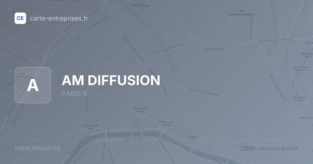 AM DIFFUSION — 349402768 — fiche entreprise
