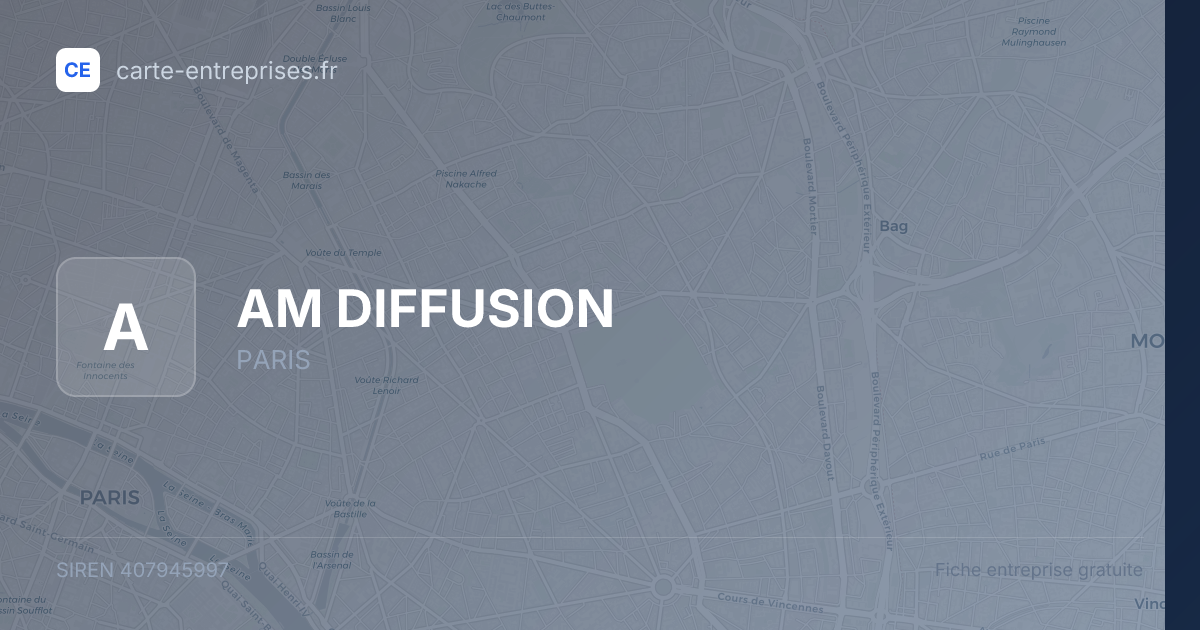 AM DIFFUSION — 407945997 — fiche entreprise