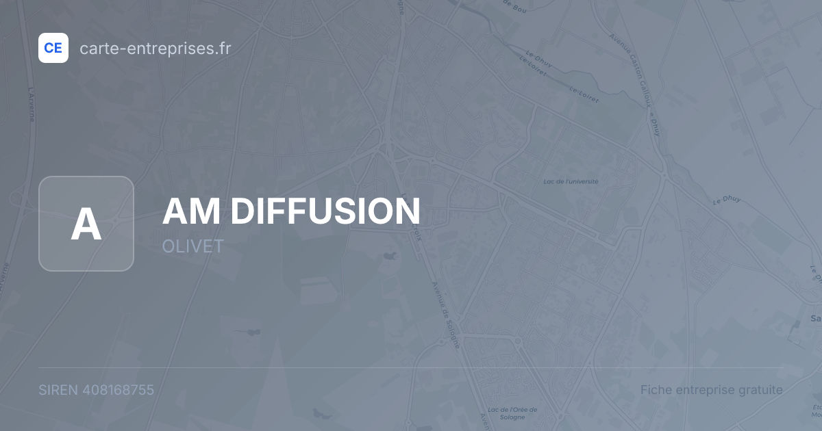 AM DIFFUSION — 408168755 — fiche entreprise