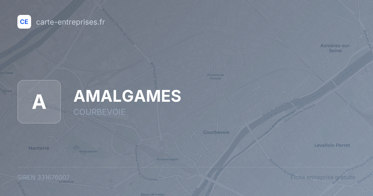 AMALGAMES — 331676007 — fiche entreprise