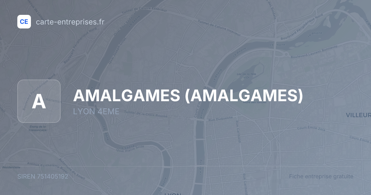 AMALGAMES — 751405192 — fiche entreprise