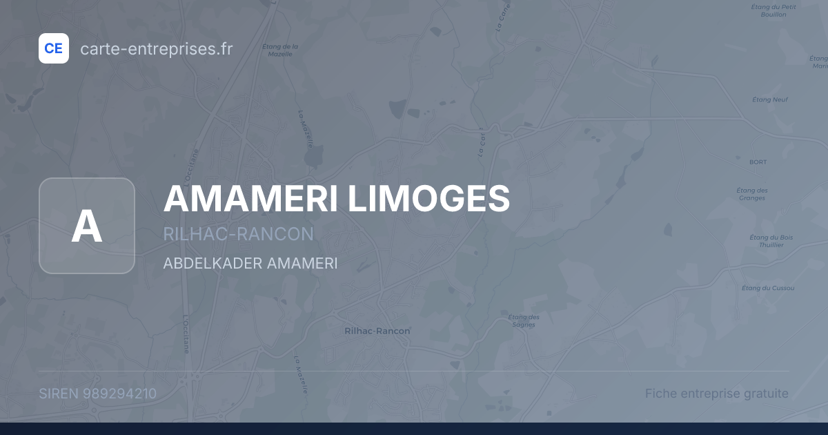AMAMERI LIMOGES — 989294210 — fiche entreprise