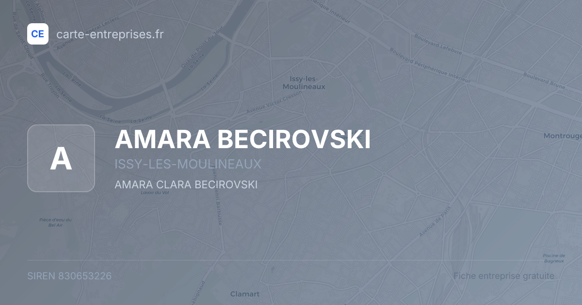 AMARA BECIROVSKI — 830653226 — fiche entreprise