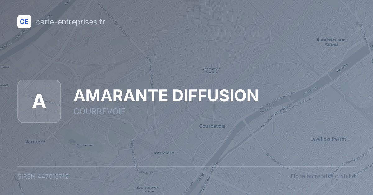 AMARANTE DIFFUSION — 447613712 — fiche entreprise